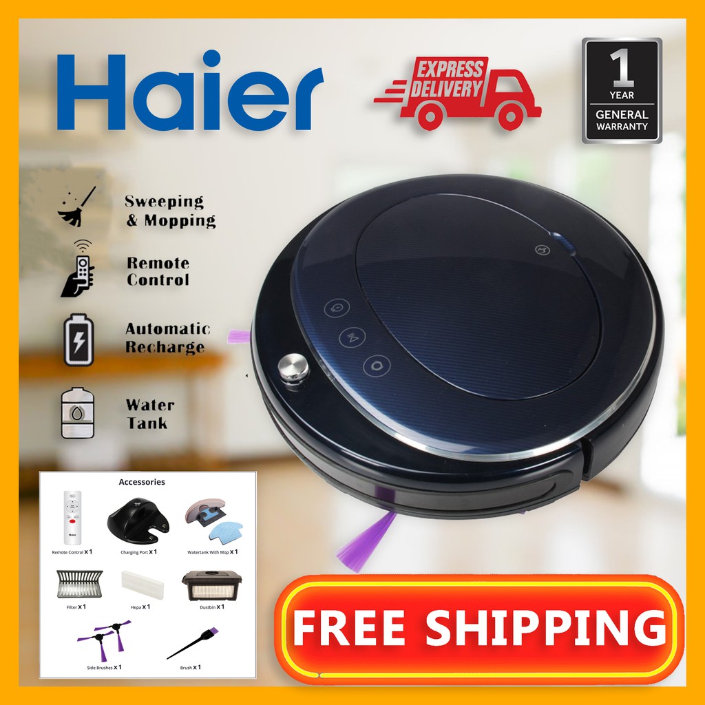 Haier Robot Vacuum Cleaner With Remote Control Wet & Dry Cordless HA