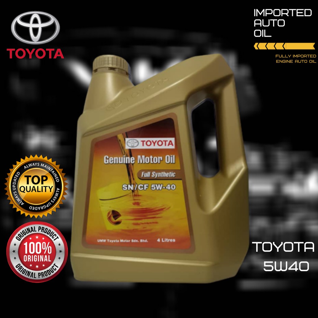 Toyota 5W40 Fully Synthetic Engine Oil Motor Oil VIOS/CAMRY/YARIS