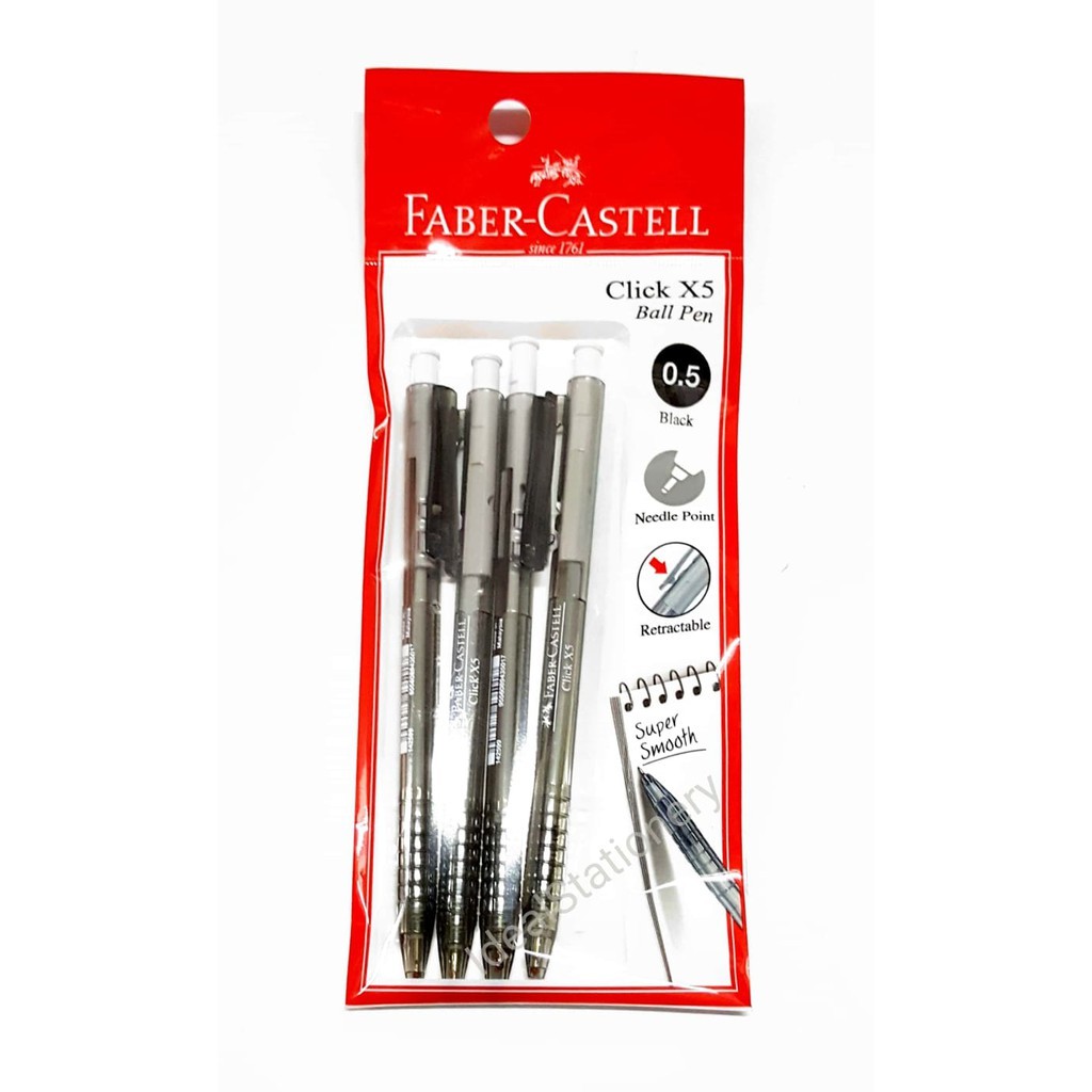 Faber Castell Click X5 Ball Pen (4pcs/pack) () | Shopee Malaysia