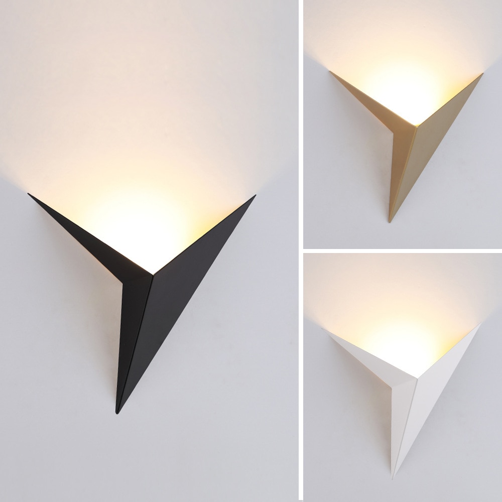 Modern LED Wall Light Hallway Staircase Iron Triangle Sconce Lamp Bedroom Decor