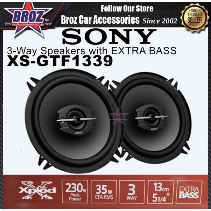 SONY XSGTF1039 4" (10CM) 3Way Coaxial Car Speakers 230 WATTS (2 pcs