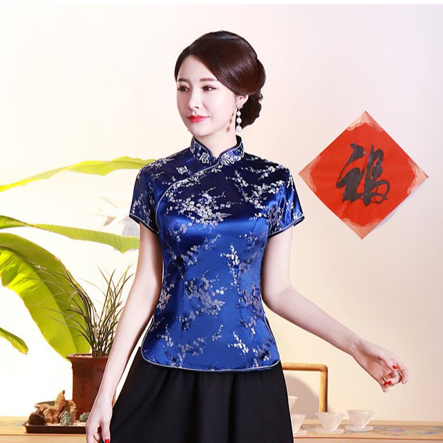 dark blue cheongsam