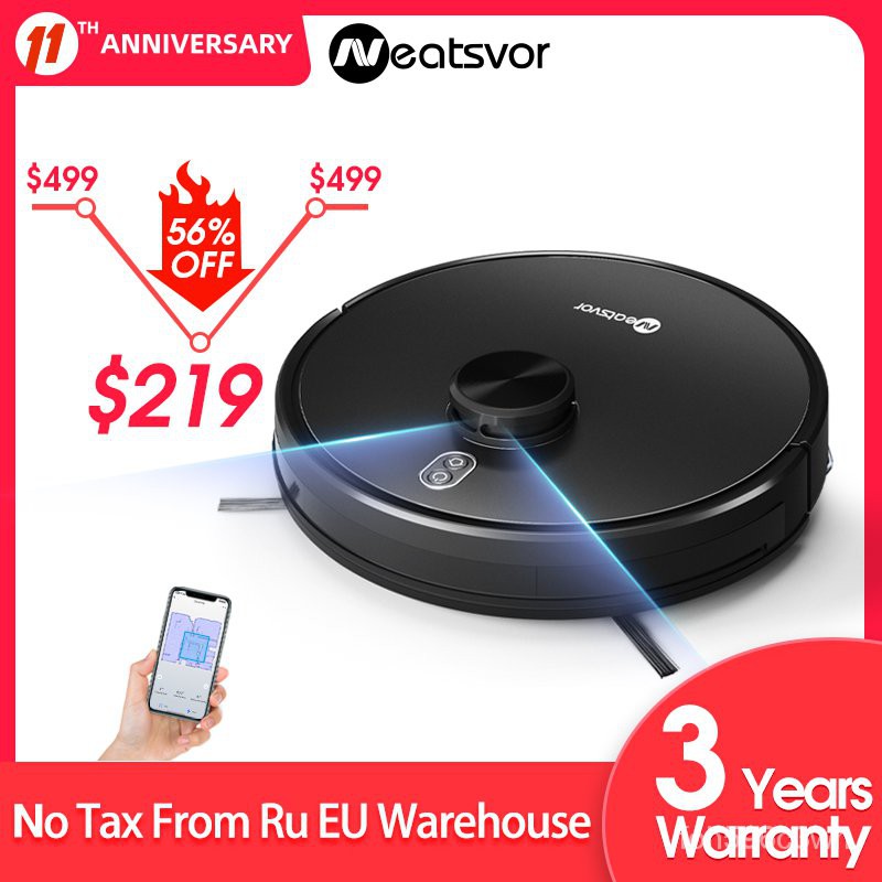 NEATSVOR X600 4000pa Laser Navigation Robot Vacuum Cleaner ,APP Virtual wall,Breakpoint Cleaning,Draw Cleaning Area,Mopp