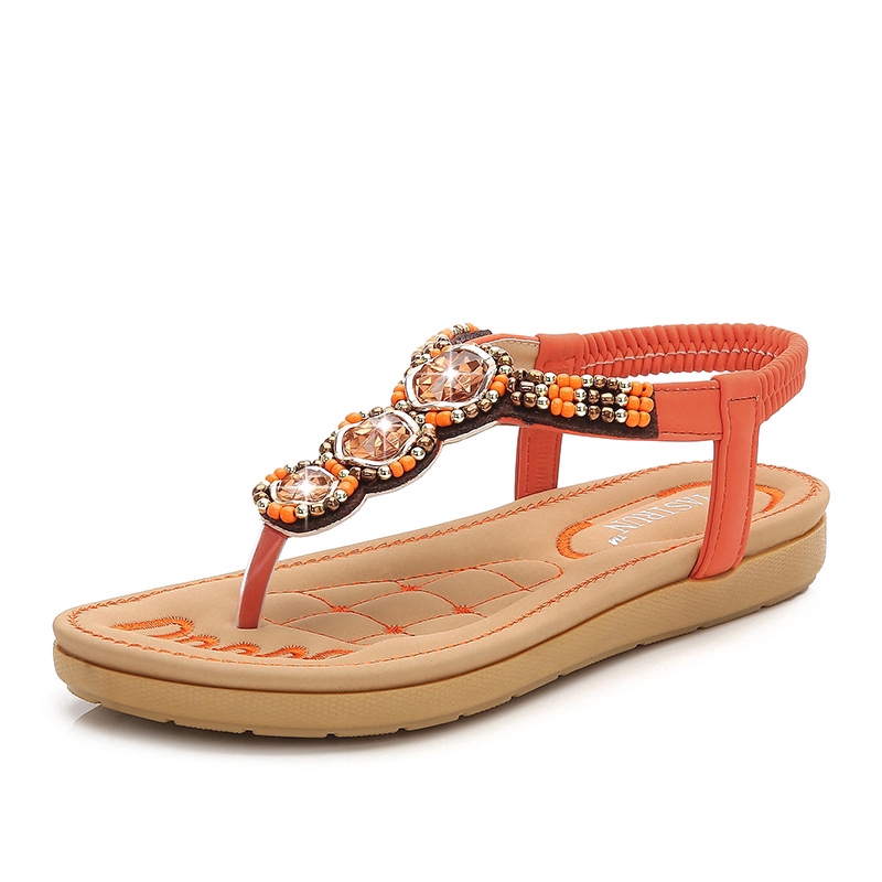 Stock 35 41 Super Comfortable Flat Soled Flip Flops Tpr Ribbed