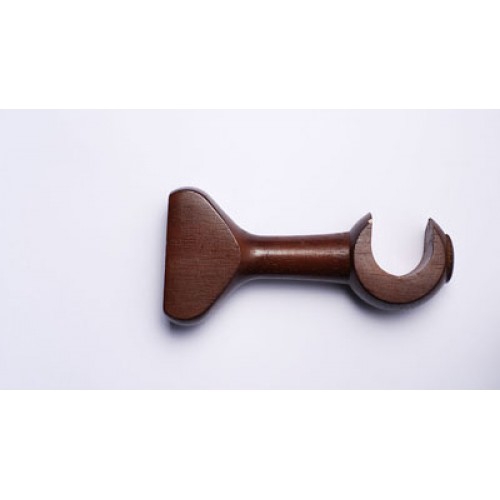10 Feet 6 Inch Mahogany Wood Curtain Rod Set Ring End Cap