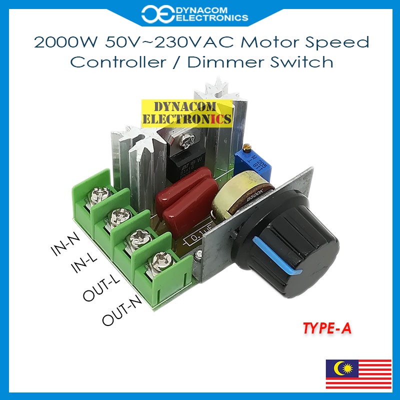 2000W AC50V230V AC Motor Speed Controller Voltage Regulator [Pengatur Voltan Pengawal Kelajuan