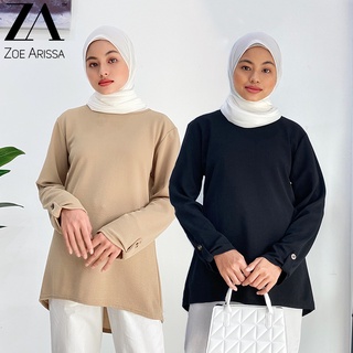 BLOUSE TREND TERKINI Blouse Murah Zoe Arissa MUSLIMAH Long-sleeve BAJU Modest Wear Cotton Laici Long Sleeve BARU Lengan