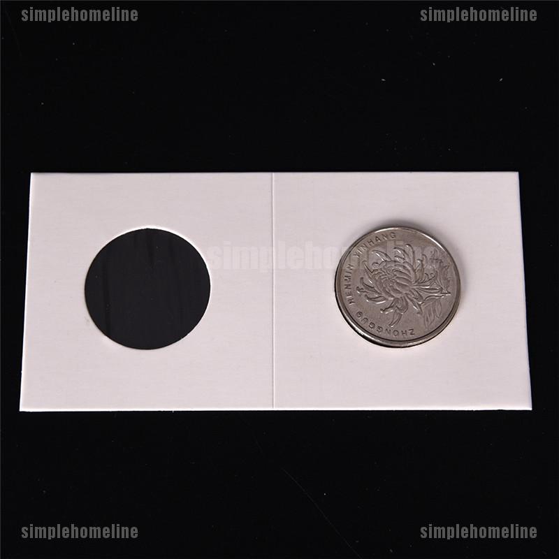 50Pcs New White Cardboard 2x2 Mylar Coin Holders with Storage Box Holder FaYT
