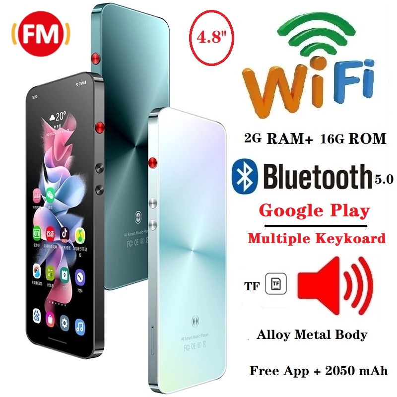 Multiple Language Android Mp4 Player Google Play Wifi MP4 16gb Touch Screen Video Bluetooth Music Player TF Card Speaker Radio