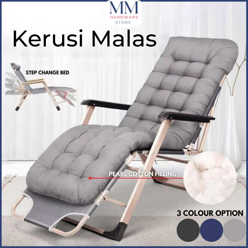 Kerusi Malas Moden Lazy Chair Foldable Adjustable Lounge Reclining Bed ...