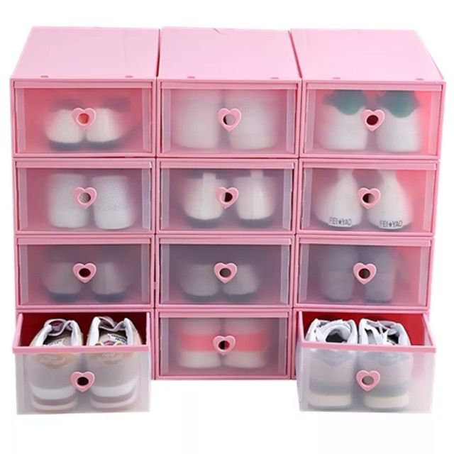 Ultra Low Price Simple Translucent Thickened Plastic Shoes Box 1box Shoe Storage Box Combination Shoe Cabinet Shoe Rack Flip Shoe Box Unisex Diy Shoe Box Shoe Cabinet Shopee Malaysia