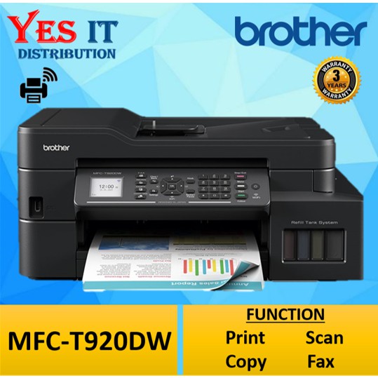 Brother MFC-T920DW Ink Tank Printer ( Print Scan Copy Fax ) | Shopee ...