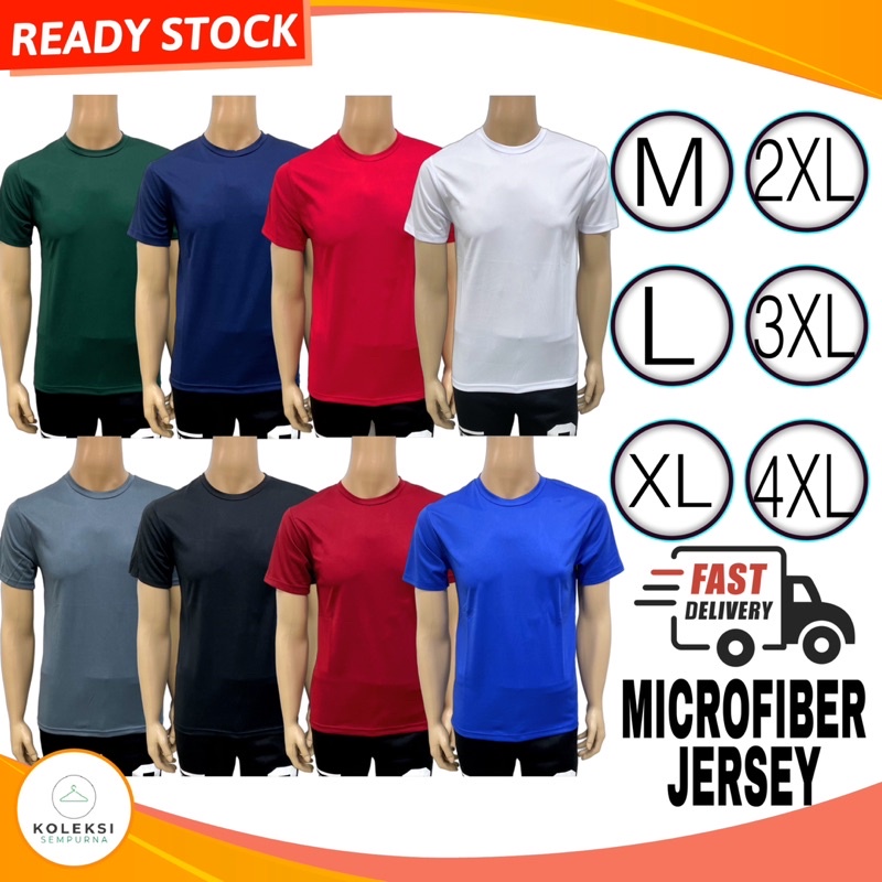 M4XL Microfiber T Shirt Unisex Jersey Microfiber Round Neck Short