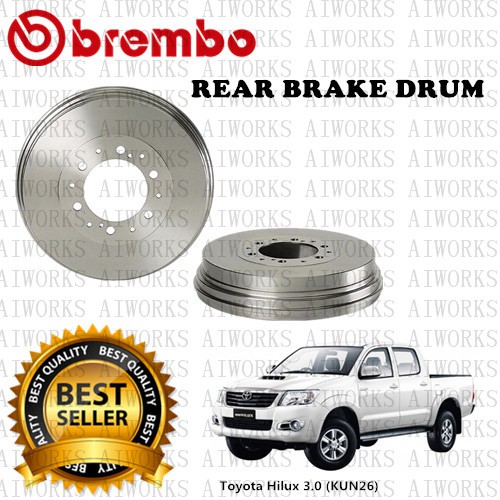 BREMBO Toyota Hilux 3.0 KUN26 Rear Brake Drum Shopee Malaysia