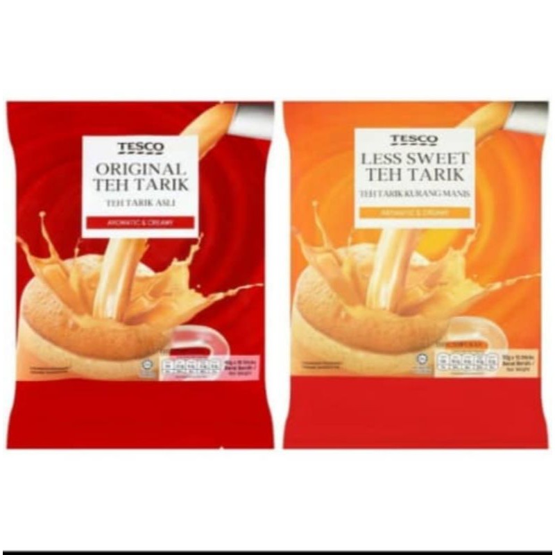 Tesco teh tarik original 15 sachets × 40g/less sweet 15 sachets × 30g