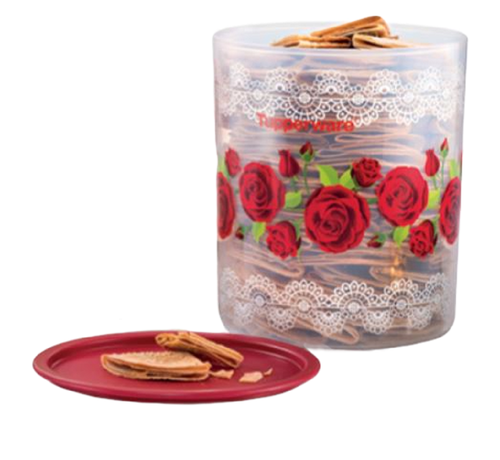 Tupperware Royal Rose One Touch Canister Large (1) 4.3L