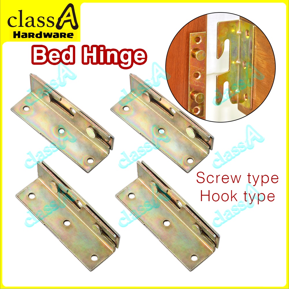 ClassAHW Heavy Duty Bed Frame Hinge Bracket Wooden Bed Besi Engsel ...