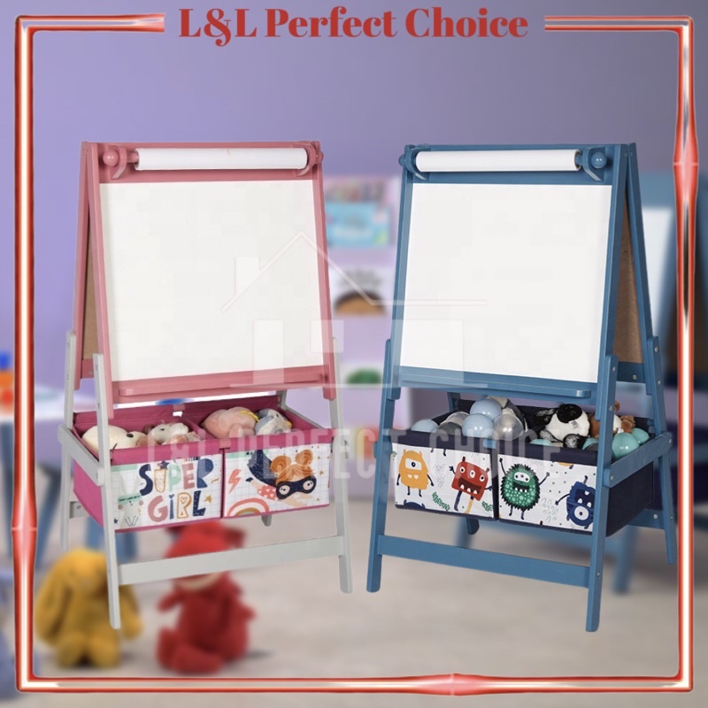 Junior Kids Multi-Function Learning Writing Drawing Board Whiteboard Blackboard Double Sided Stand 2 in 1 Education Toy