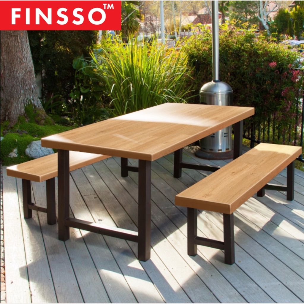 FINSSO: Loft Dining Table Bench Set