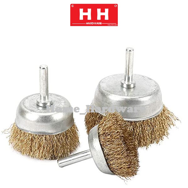 Brass Wire Cup Brush With Shank ; For Drill Haha Home Hardware