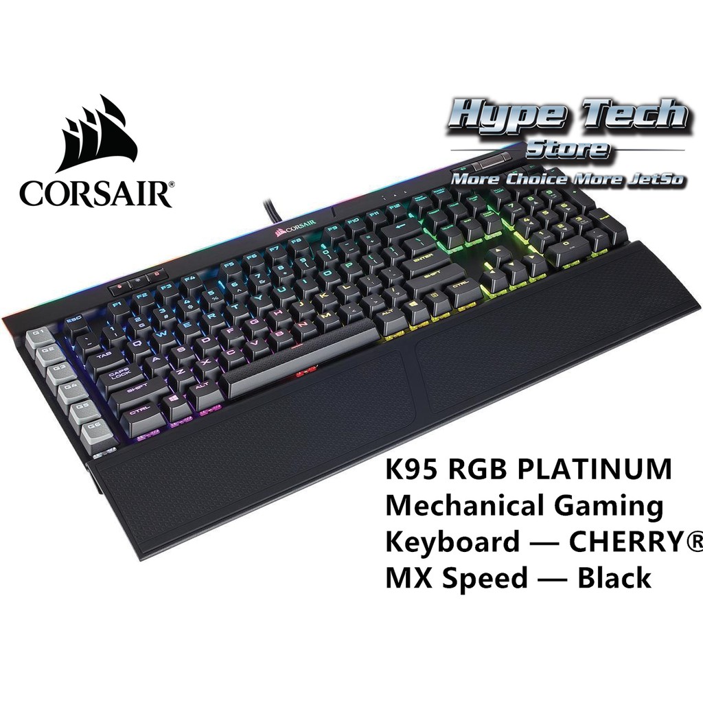 Corsair K95 Rgb Platinum Mx Speed Mechanical Gaming Keyboard Black Aluminium Shopee Malaysia