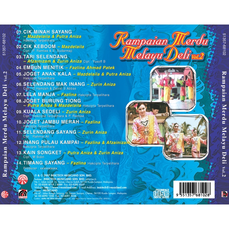 Rampaian Merdu Melayu Deli Vol.2 CD Shopee Malaysia