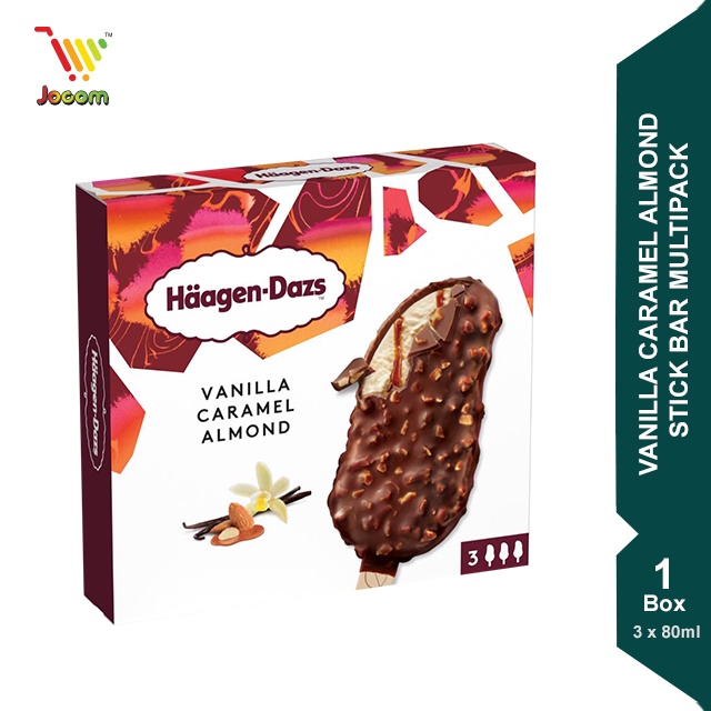 Haagen-Dazs Vanilla Caramel Almond Stick Bar Multipack 1 Box (3s x 80ml) [KL & Selangor Delivery Only]