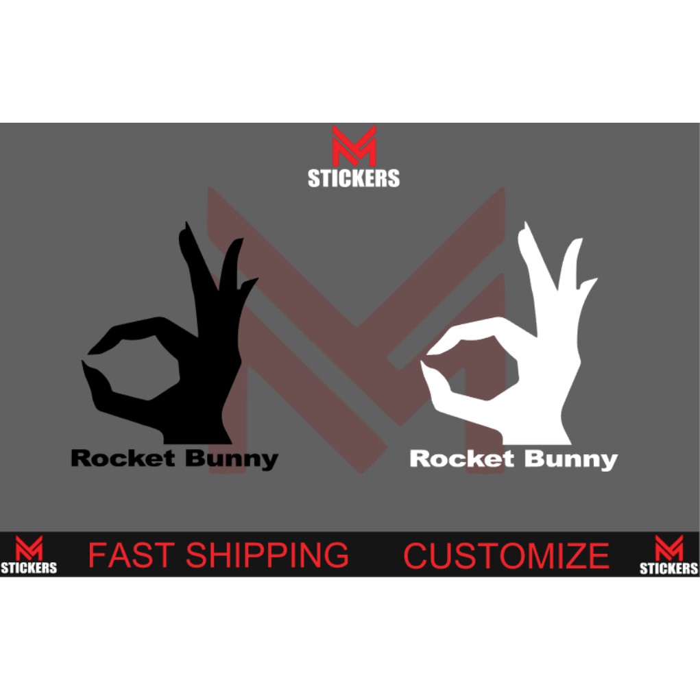 ROCKET BUNNY 2 CAR STICKER TOYOTA GT86 SUBARU BRZ VIOS CITY CIVIC MYVI ...