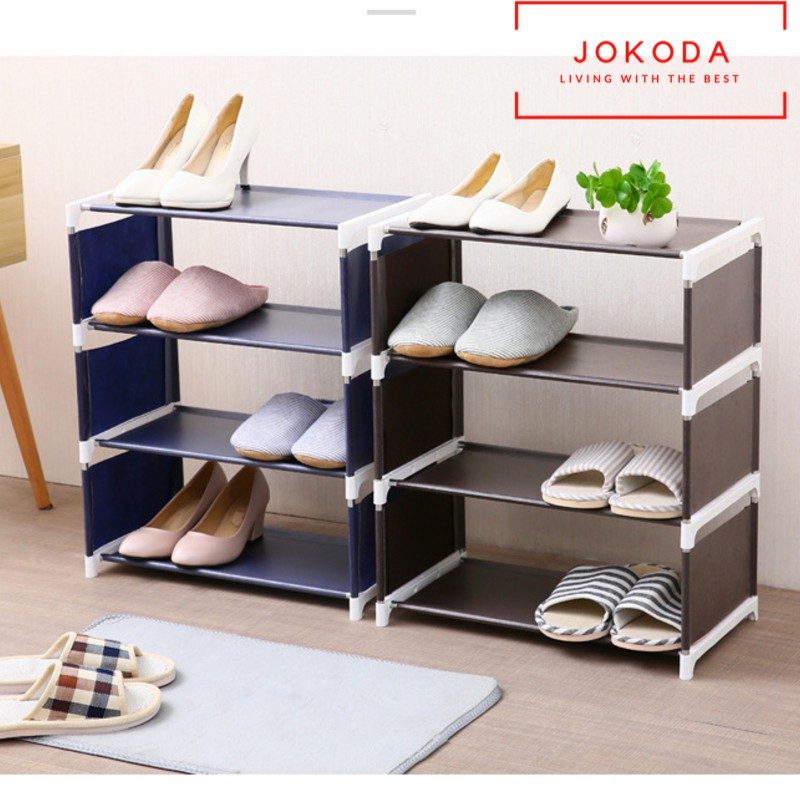 Jokoda Non Woven Shoe Rack Portable Waterproofing Dustproof Cabinet Organizer Holder Multi Layer Storage Shoe Rack Shopee Malaysia