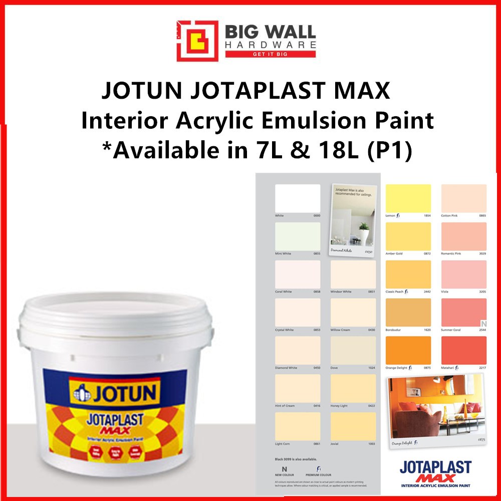 Jotun Jotaplast Max 18l P1 Interior Acrylic Emulsion Paint For Wall