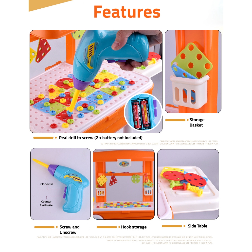 Educational Learning Kit Kids Playset Toy Table Suitcase Pretend Play ...