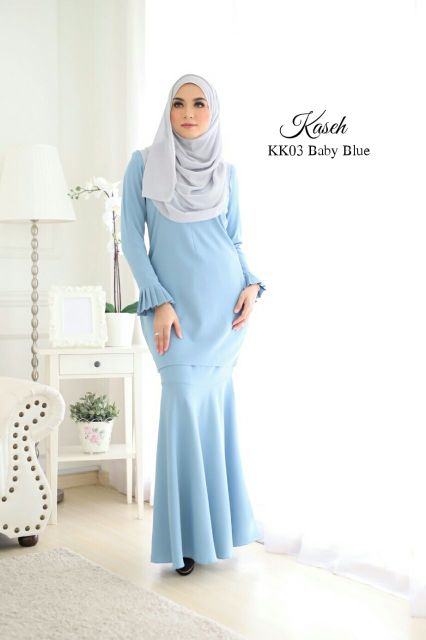 Kurung Kaseh Sedondon Kk03 Baby Blue Eid Collections Shopee Malaysia