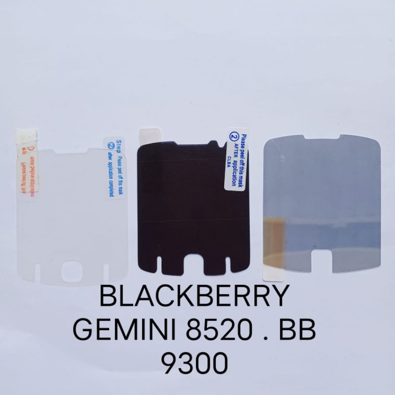 LAYAR Anti Scratch BlackBerry 8300 8310 . 8520 Gemini 9300 Gemini 3G . 9000 Bold . 9100 9105 Pearl . 9350 9360 Anti-scratch BB anti-scratchAPOLLO Anti-glare anti-spy anti-mirror screen guard screen protectorScreen Protector