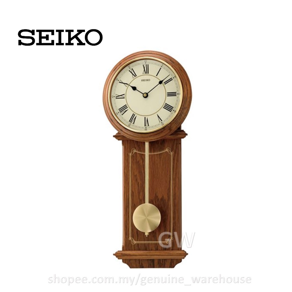 100% ORIGINAL SEIKO Wooden Pendulum Wall Clock QXC213 (QXC213B) [Jam Dinding Kayu]