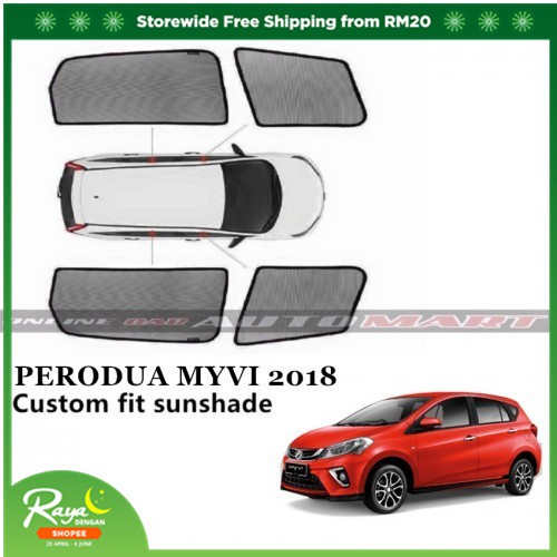 Custom Fit OEM Sunshades for Perodua Myvi Yr 2018- 4pcs