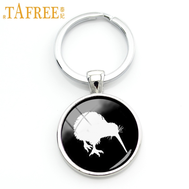 TAFREE Cute kiwi birds key chain ring new Zealand kiwi profile silhouette keychain trendy animal art jewelry lovely gift KC442