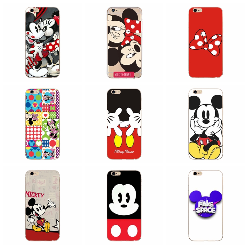 Casing Iphone 6 6s 7 8 Plus X Xs Max Case Mickey Minnie Mouse Silicon Tpu Disney Clear Transparent Cover Shopee Malaysia