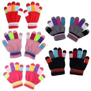 14 Pairs Kids Boys Girls Children Anti-skid Anti-slip Magic Stretch Gripper Mittens Gloves Full Fingers Solid Color 