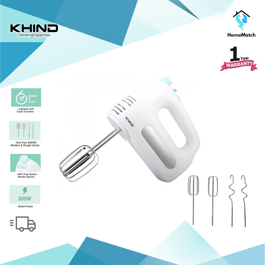 KHIND Hand Mixer HM300 Midori Series / MILUX Hand Mixer MHM250 pengadun tangan Shopee Malaysia