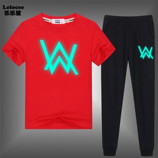 Ins Style】 Kids Alan Walker Logo Short-Sleeved T-Shirt and Sweat Pants Sets  Fashion Classic Style Black Glowing Outfit | Shopee Malaysia