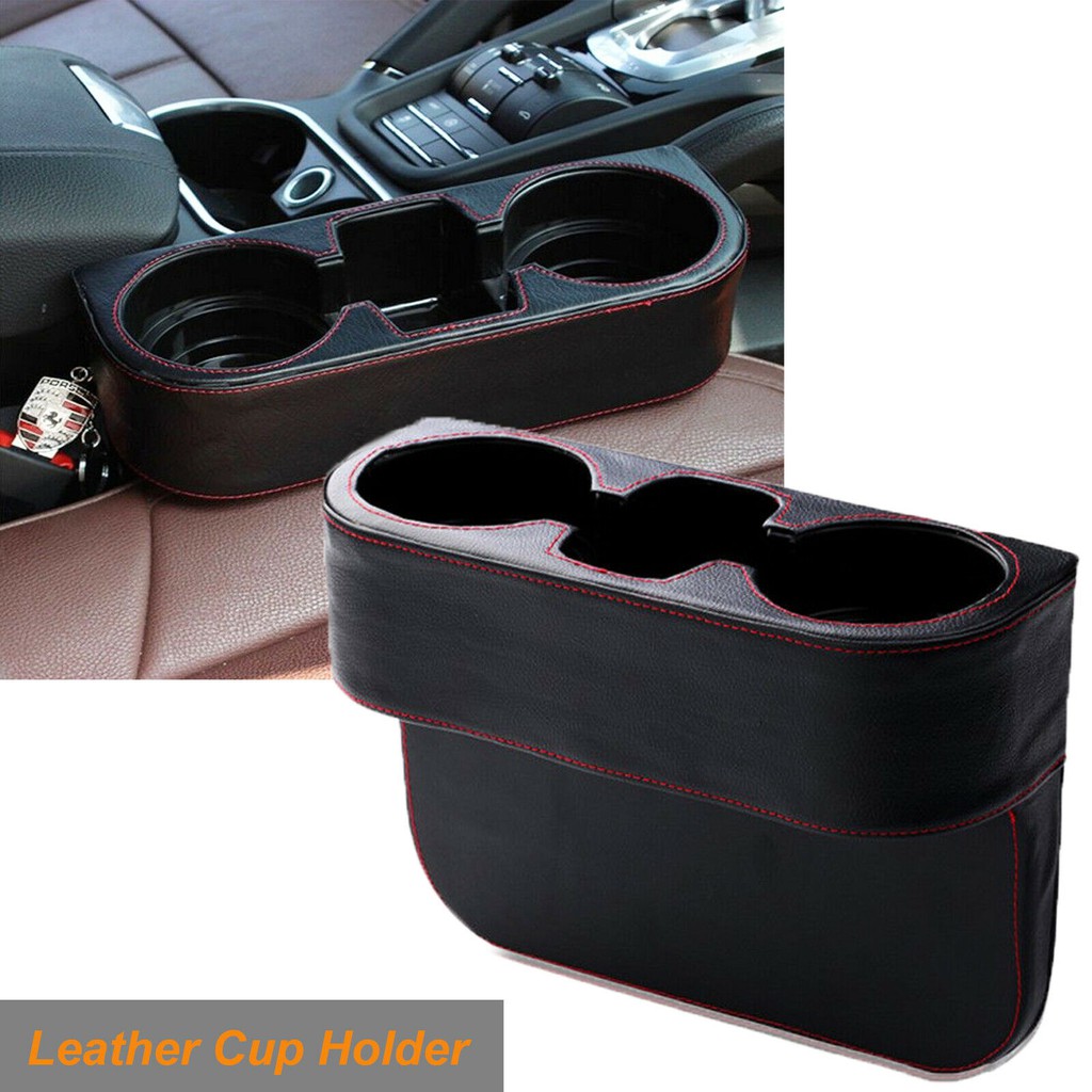 Car Seat Seam Storage Leather Organizer Cup Holder Drink Phone Mount