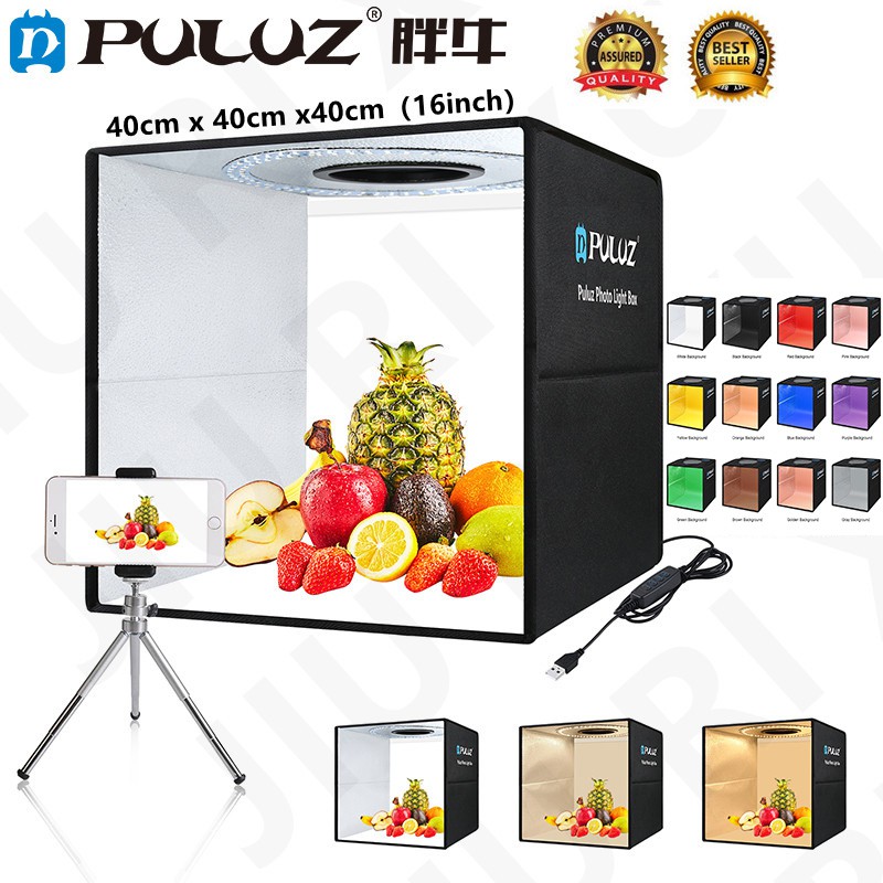 【Genuine Ready Stock】PULUZ 40cm Folding Portable Photo Lighting Studio ...