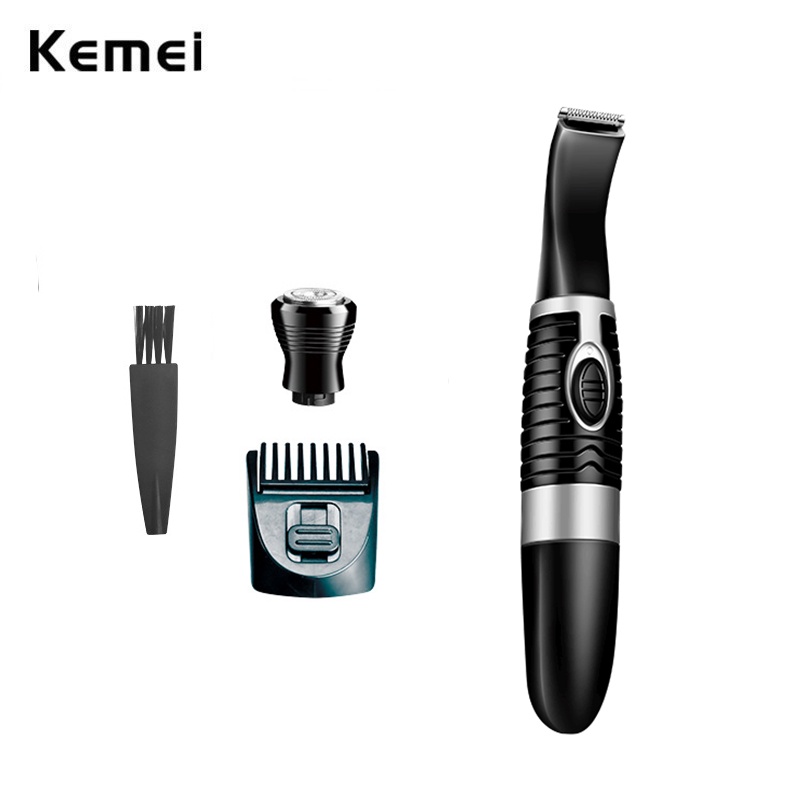 Kemei Men Electric Groin Trimmer Hair Removal Pubic Hair Trimmer Body Grooming Clipper Bikini Epilator Rechargeable Shaver Razor