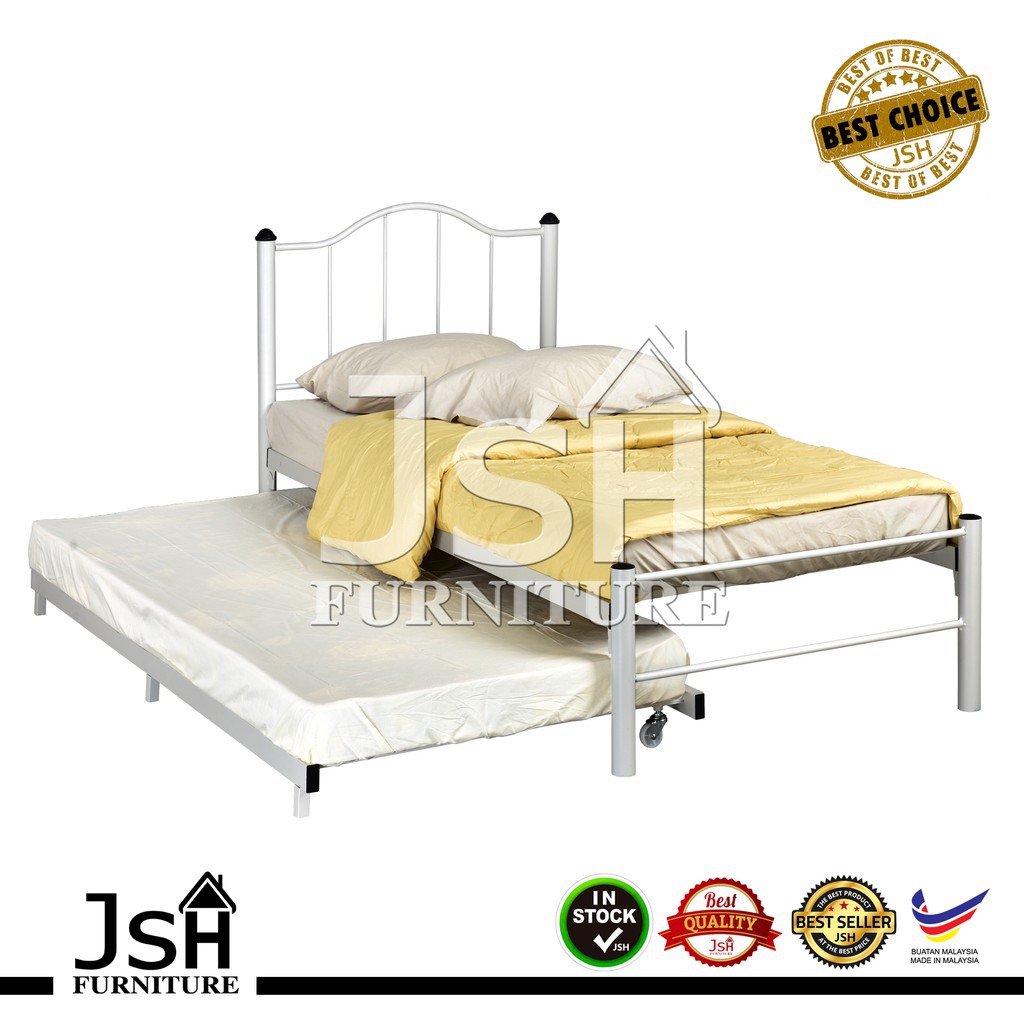 Single Metal Bed Frame With Pull Out Bed Frame Set By JSH S22 & S23