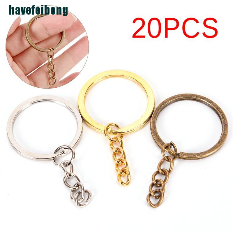 20PCS DIY Key Rings Key Chain Split Ring Short Chain Key Holder Key Rings 30mm W
