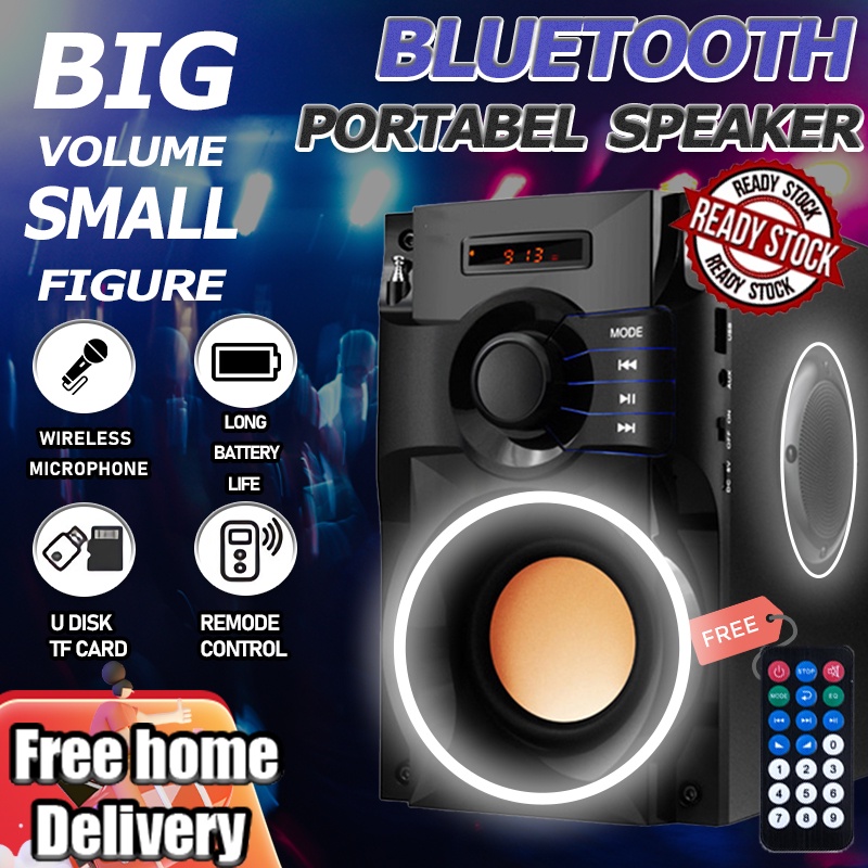 🔥 Portable Bluetooth Speaker Subwoofer Hifi FM Speaker Heavy Bass Speaker Wireless Stereo Radio Support TF/USB/MIC 音响 音箱