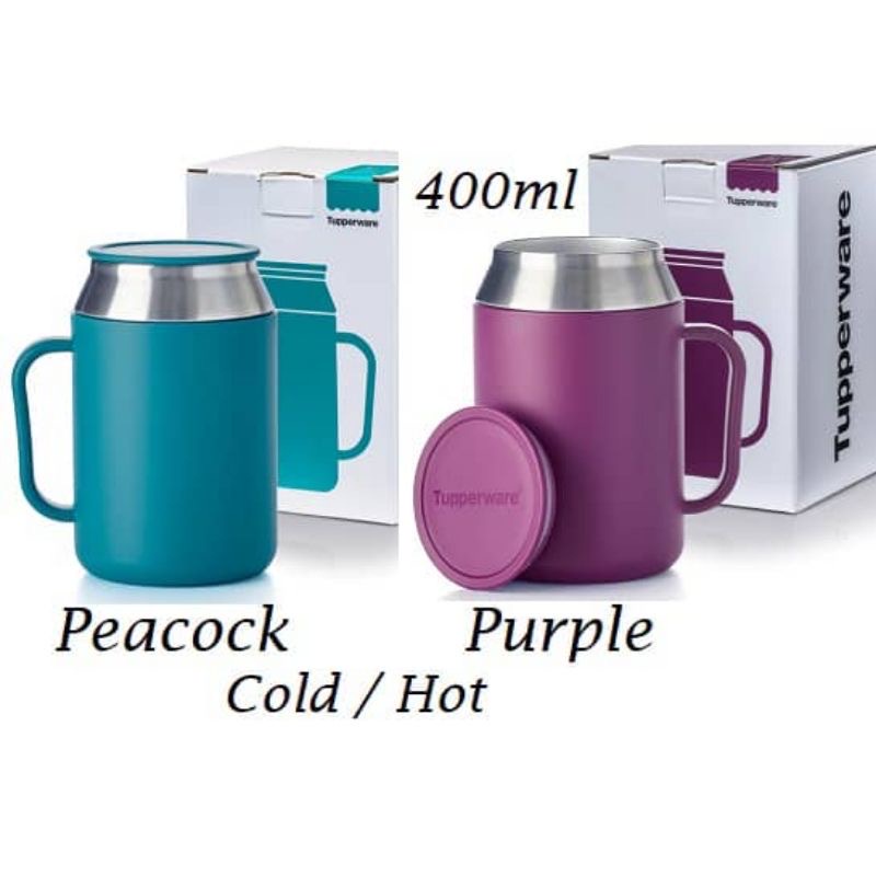 Tupperware Insulated mug 400ml (Hot/ Cold Water) / Coffee To Go 490ml ...