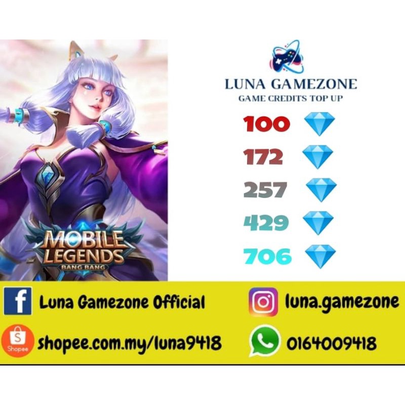 Buy Mlbb Diamond Mobile Legends Malaysia Region Only Seetracker Malaysia