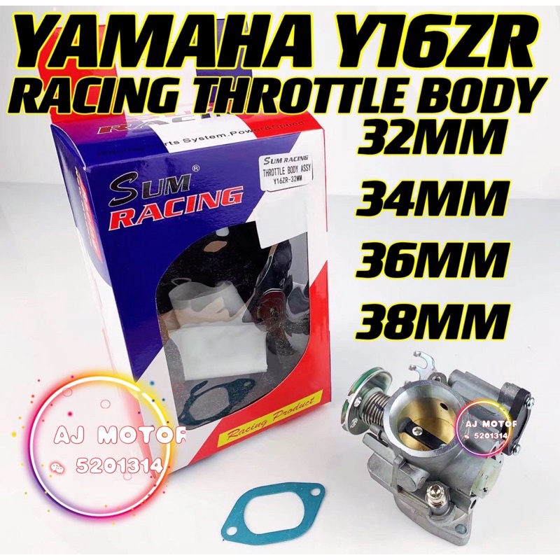 Y16ZR SUM RACING THROTTLE BODY 32MM 34MM 36MM YAMAHA Y16 HEAD BLOCK