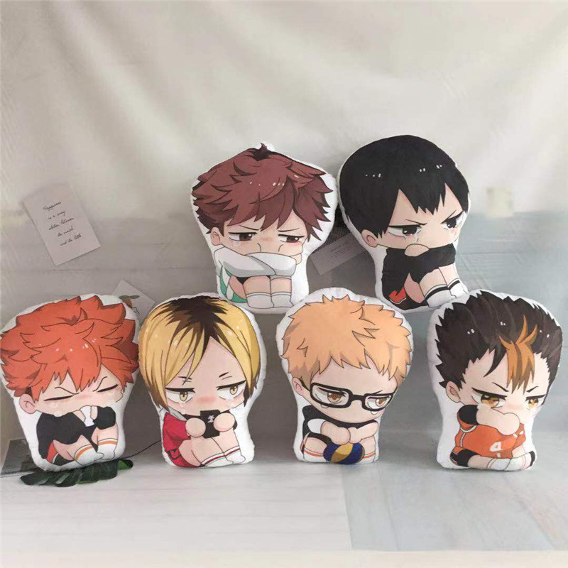 Haikyuu Throw Pillow Stuffed Doll Shoyo Hinata Kageyama Tobio Double Side Home Decorative Soft Plush Waist Cushion Gift